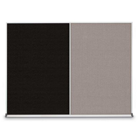 United Visual Products Triple Door Radius Plus Corkboard, 72" x UV8005PLUS-WHITE-FORBO